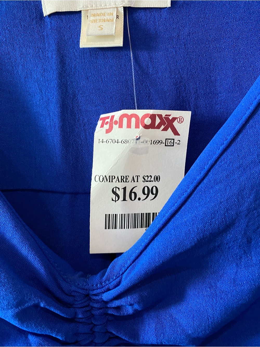Blue Ruched Front Mini Dress - Picture 4 of 4